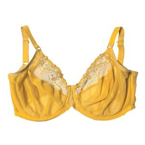 Elomi Matilda Underwire Plunge Bra Daisy Yellow Floral Embroidery EL8900DSY 32O